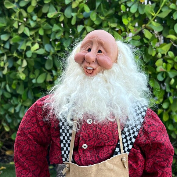 Large Artist Signed 2001 Workshop  SANTA with Tools and Teddy Bears Grace Kynoch - Picture 7 of 16